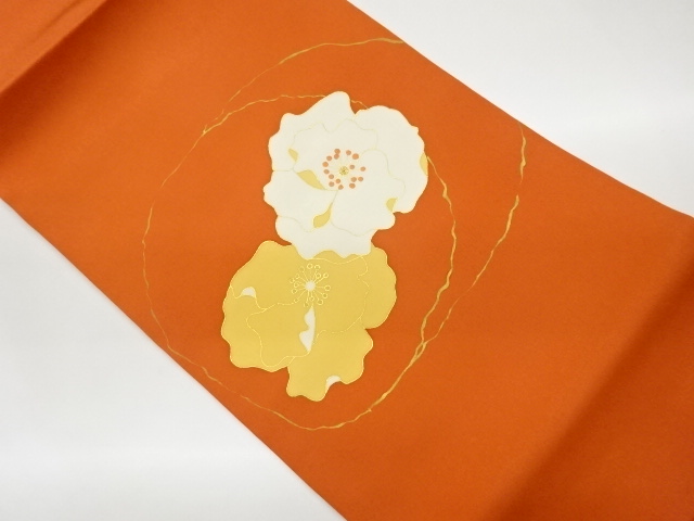 JAPANESE NAGOYA OBI / SHIOZE / KINSAI / EMBROIDERY / FLOWER